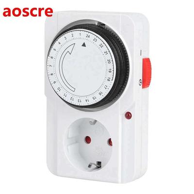 Timer Socket Indoor Mechanical 24 Hour Plug-In Outlet Timer