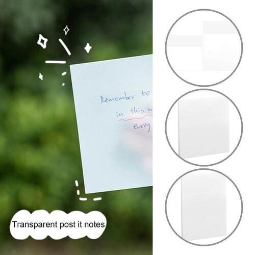 Transparent 100 Sheets Useful Warm Tips Memo Pad PET Notes P