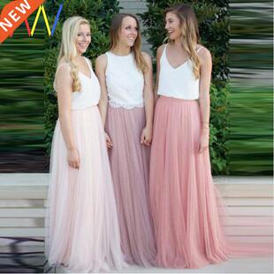 Women Maxi Long Tulle Skirt Bridesmaid Ball plus size Skirts