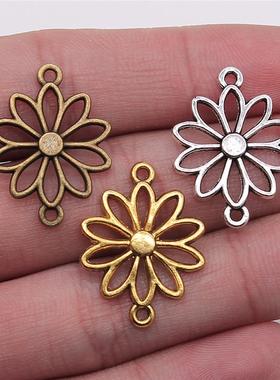WYSIWYG 20pcs 25x19mm 4 Colors Charms Flowers Connector Vint