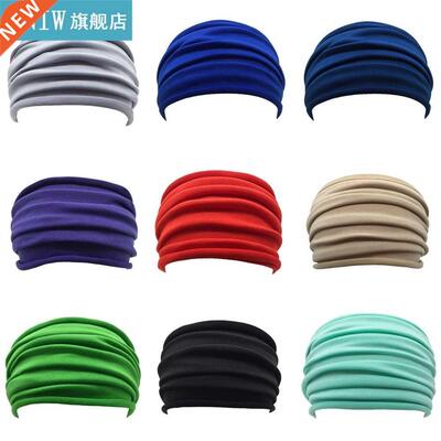 New Colorful Fold Yoga Hairband Wide Sports Elastic Summer R