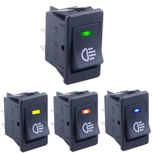 KCD4 Rocker Switch ON-OFF 2 Position 4 Pins LED 12V 35A Aut