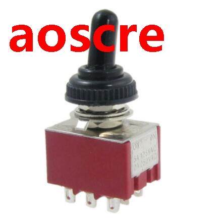 1pcs MTS-202 Red AC 250V 2A 125V 5A ON/ON 2 Position 3PDT To