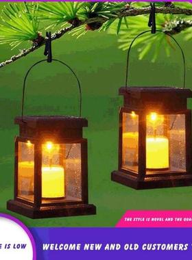 1pc Solar Lamps Hanging Candle Lantern Outdoor Candle Effect