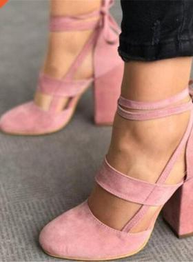 2022 New Women Shoes Fashion Gladiator Heels Shoes Woman Qua