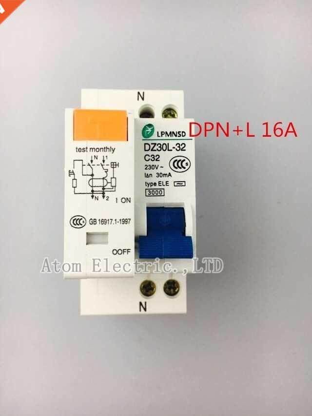 DZ30LE -16A double wire earth leakage circuit breaker DPN m