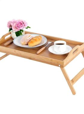 Folding Baboo Coputer Desk Wood Bed Tray Breakfast Laptop