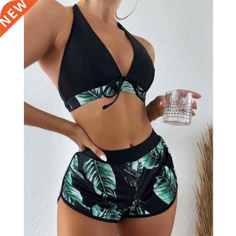 Summer Print Swimsuits Tankini Sets Female Swimwear Sports B