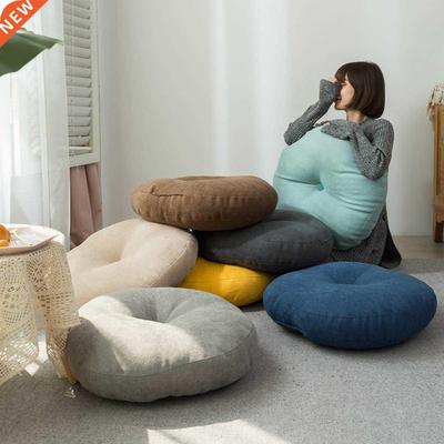 Inyahome Linen Giant Round Floor Pillow & Cushion Solid