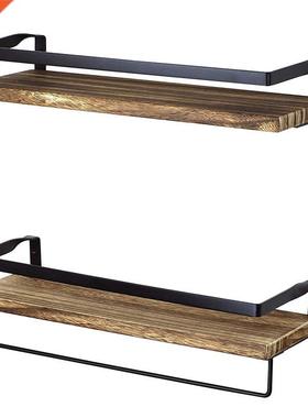 Wall Shelf Wooden Storage Rack Holder Bathroom Storage Shelf