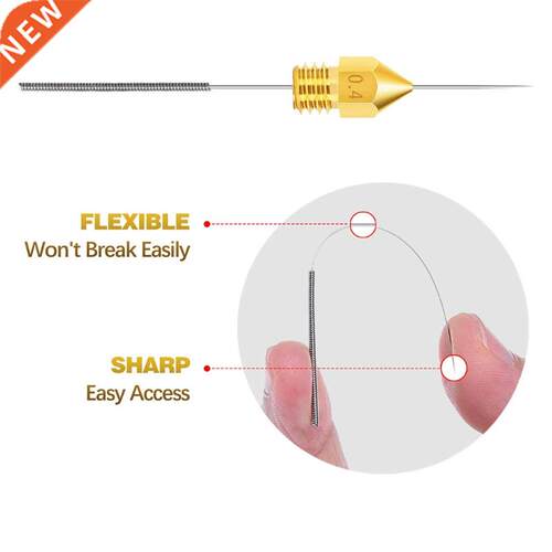 3D Printer DIY Mk8 Brass Extruder Nozzle Cleaning Needles Se