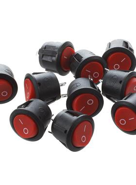 Red Round Button 2 Pin SPST On/Off Rocker Switch AC 125V/10A