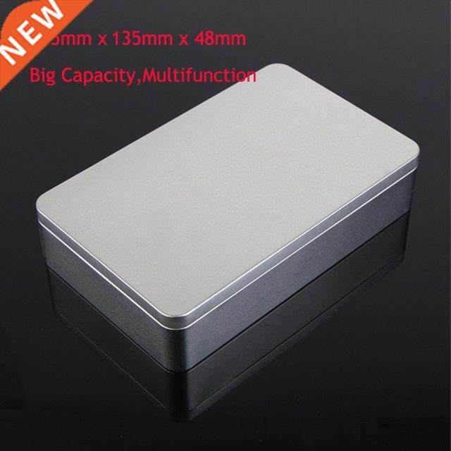 Reusable Metal Silver Big Storage Box Tin Empty Case Multipu