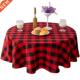 Plaid Buffalo Round Tablecloth Table Checkered Inch
