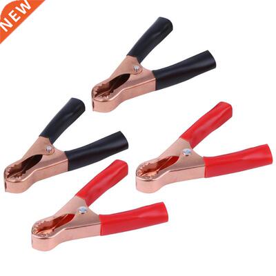 2 Red+ 2 Black 50A Insulated Micro Crocodile Alligator Clip
