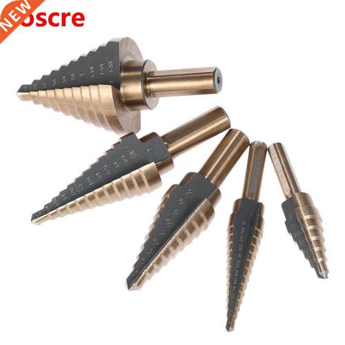 5pcs High Speed Steel 4241 Step Drill Bit Set Round Shank Tw