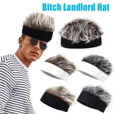 Men Women Beanie Wig Hat Fun Short Hair Caps Breathable Soft
