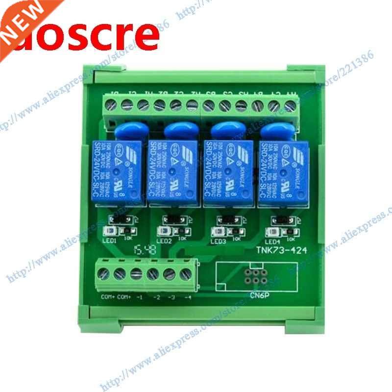 4 channels 24V 10A DIN rail mount Relay Module driver board