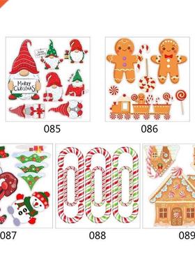 Christmas Wall Clings Removable Window Stickers Gnome Santa