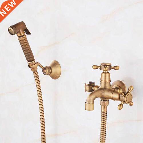 Free shipping Antique Bronze Bidet Faucet Single Handle Wal
