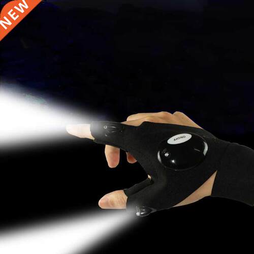 Fngerless Glove LED Flashlght Torch Outdoor Tool Fshng C