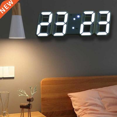 LED Digital Wall Clock Alarm Date Temperature Automatic Back