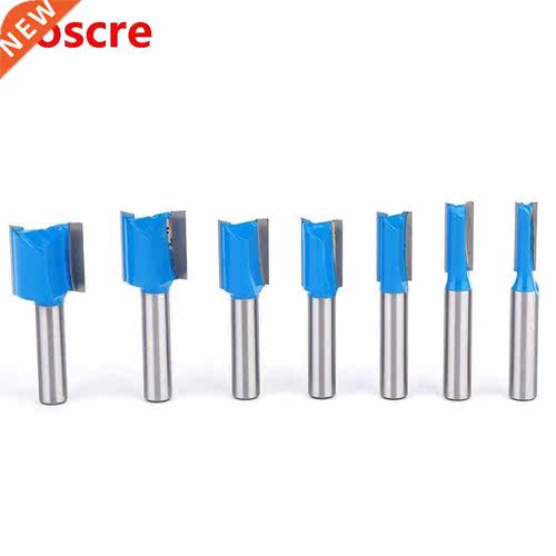 7Pcs 8mm Straight Double Flute Router Bit Set Milling Cutter