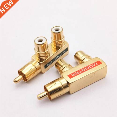 Copper Gold-Plated Lotus One Divided Into Two RCA Male To 2r