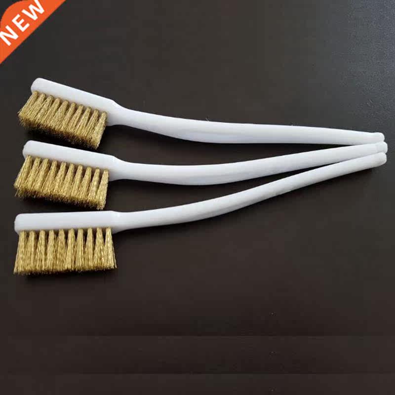 1 Pcs 3 Row Wood Handle Wire Brush Copper Plated Brush For I