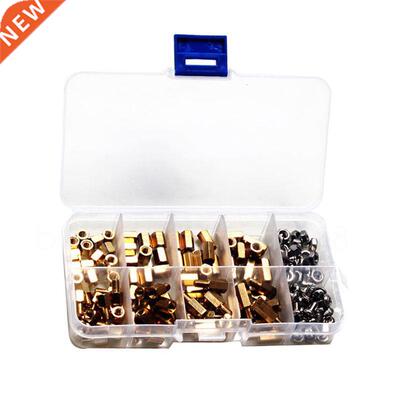 136pcs M4 Flat Head Cap Hex Screws Bolt Brass Nuts Washers S