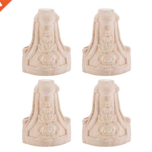4PCS 10x6cm Europen Style Solid Wood Crved Furniture Foot