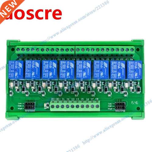 8 chnnels 5V 10 DIN ril mount Rely Module Opticl Couple