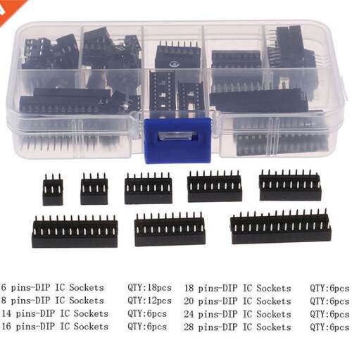 DIP IC Sockets Solder Type Socket Kit 6/8/14/16/18/20/24/28