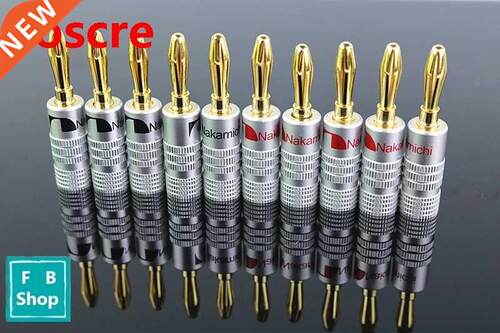 10pcs BANANA PLUGS 24K Gold-plated 4MM Banana Connector with