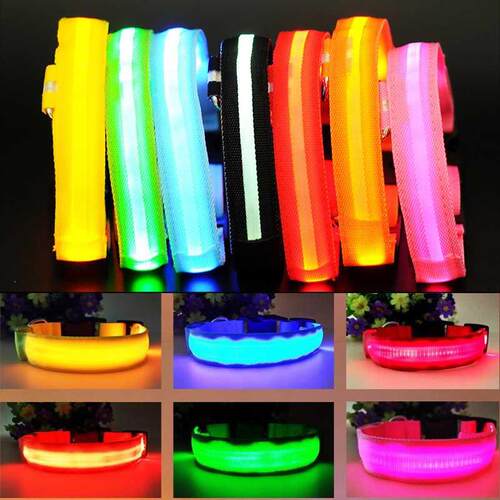 LED Dog Leash and Clar Glowing  Modes Pet Rope Night Safe