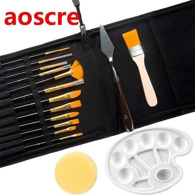 16 Pcs Paint Brushes Set 12 Sizes Painting Brush with Palett