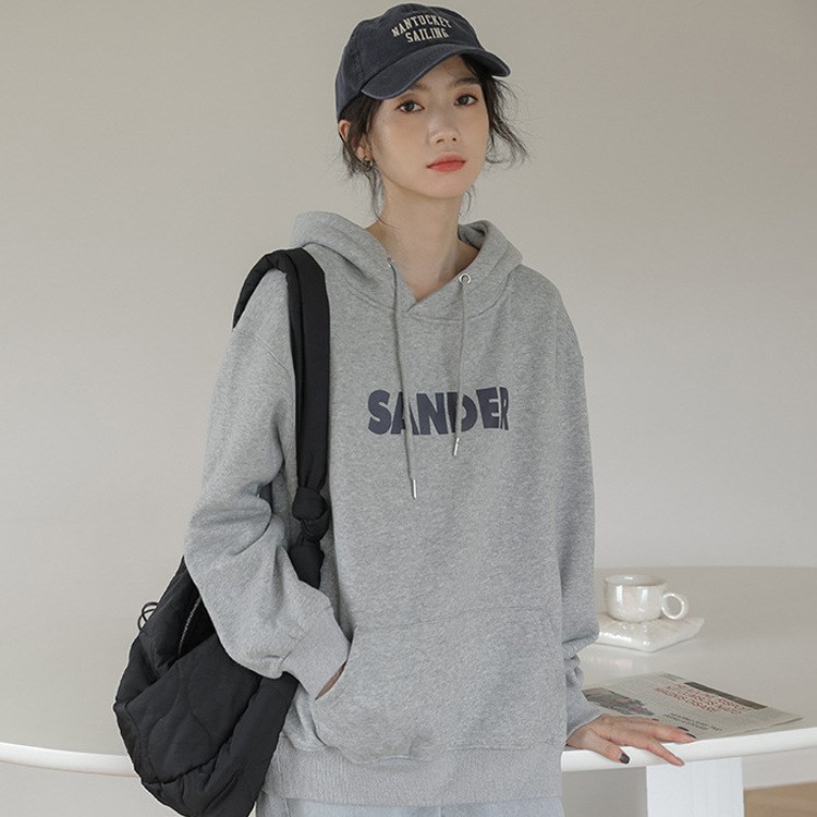 2021 Hooded coat loose pullover and fleece hoodie girl stude