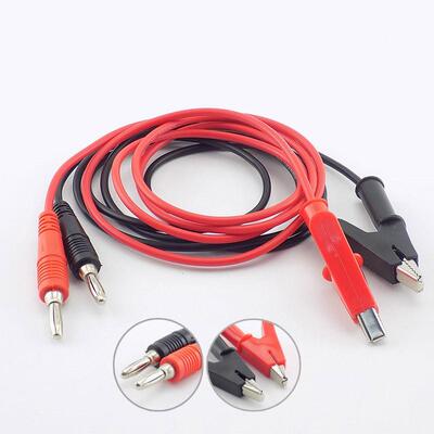 Double End Crocodile Electric 1M Alligator Clip To Banana Pl