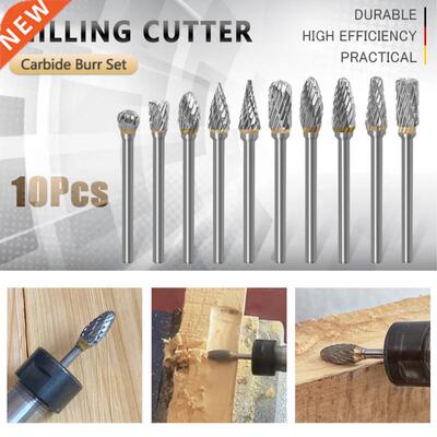 10PC 1/8" Shank Tungsten Carbide Milling Cutter Rot