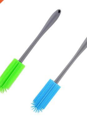 449C 2 Pieces Long Hadle Silicone Bottle Brush Cleaner Bottl