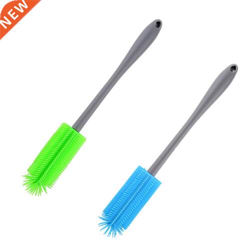 449C 2 Pieces Long Hadle Silicone Bottle Brush Cleaner Bottl