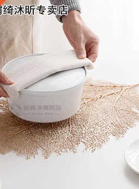 22*15 Inch Dining Table Leaf Placemats Simulation Coral Bran