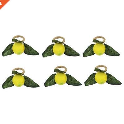 Napkn Rngs Set of 6,Decoratve Lemon Vne Leaf Napkn Rng