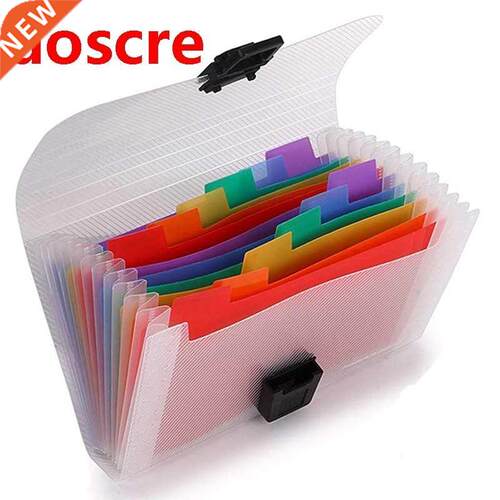 13 Pockets Mini File Folders Expandable Rainbow Multi-Layer