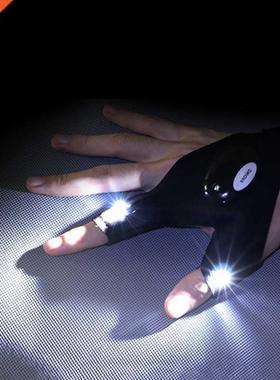 Nig Lig Waterproof Fishing Gloves with LED Flashlig Re