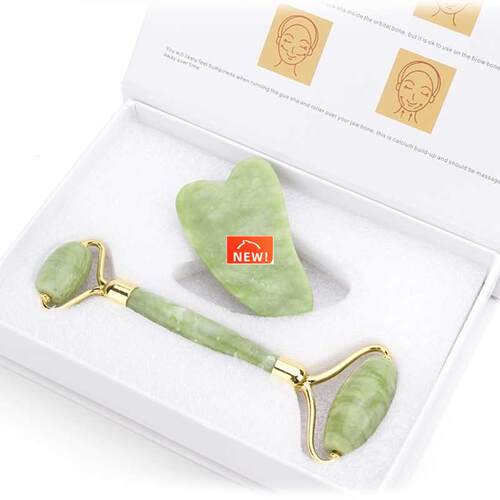 Natural Jade Roller Thin Face Massager Lifting Tools Slim Fa