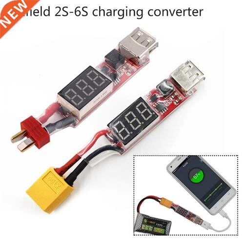 Battery USB Charger Converter Voltage Display Lipo 2s-6s Bat