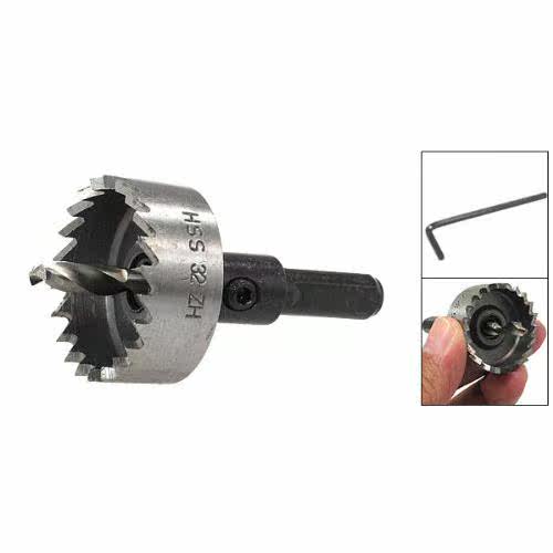 Hex Wrench 32mm Steel HSS Hole Saw Drill Bit Cutter