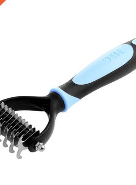 Tera Pet Fur Knot Cutter Remove Rake Grooming Shedding Brush