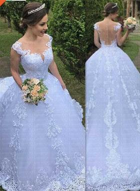 Backless Prncess Embrodery Vestdo De Nova Weddng Dress
